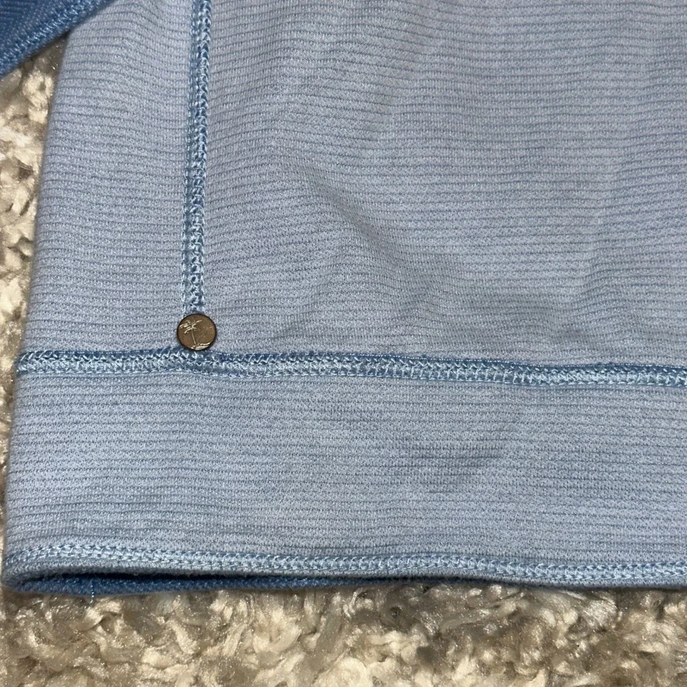 Tommy Bahama Mens Reversible Quarter Zip Pullover Blue Herringbone Marlin XL
